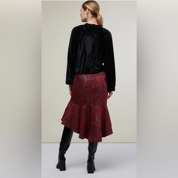 Rachel Parcell Fit & Flare Skirt Brocade Design Lined Size 2 - Picture 2 of 10